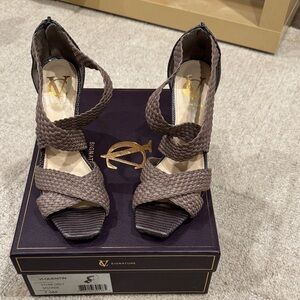 Signature Women's Braided Brown Heels by Vince Camuto Signature